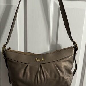 Coach Taupe Leather Shoulder Bag